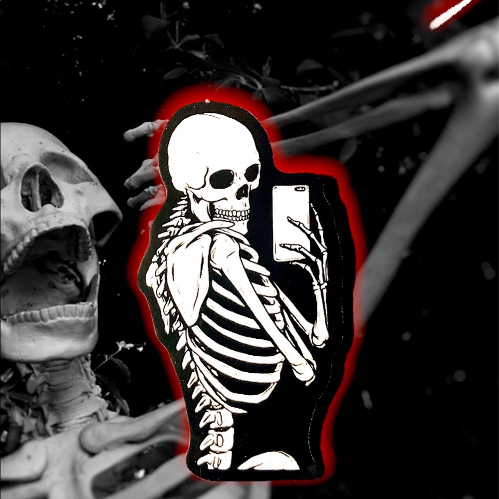 Price of Vanity Skeleton Spooky Scary Creepy Cool Sticker